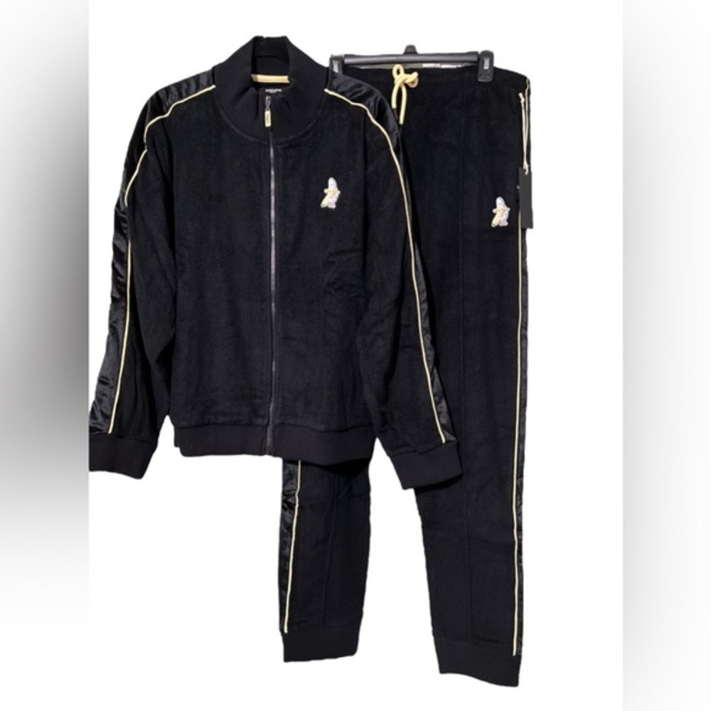 Bananas Monkey track suit set track jacket and track pants joggers black size XL